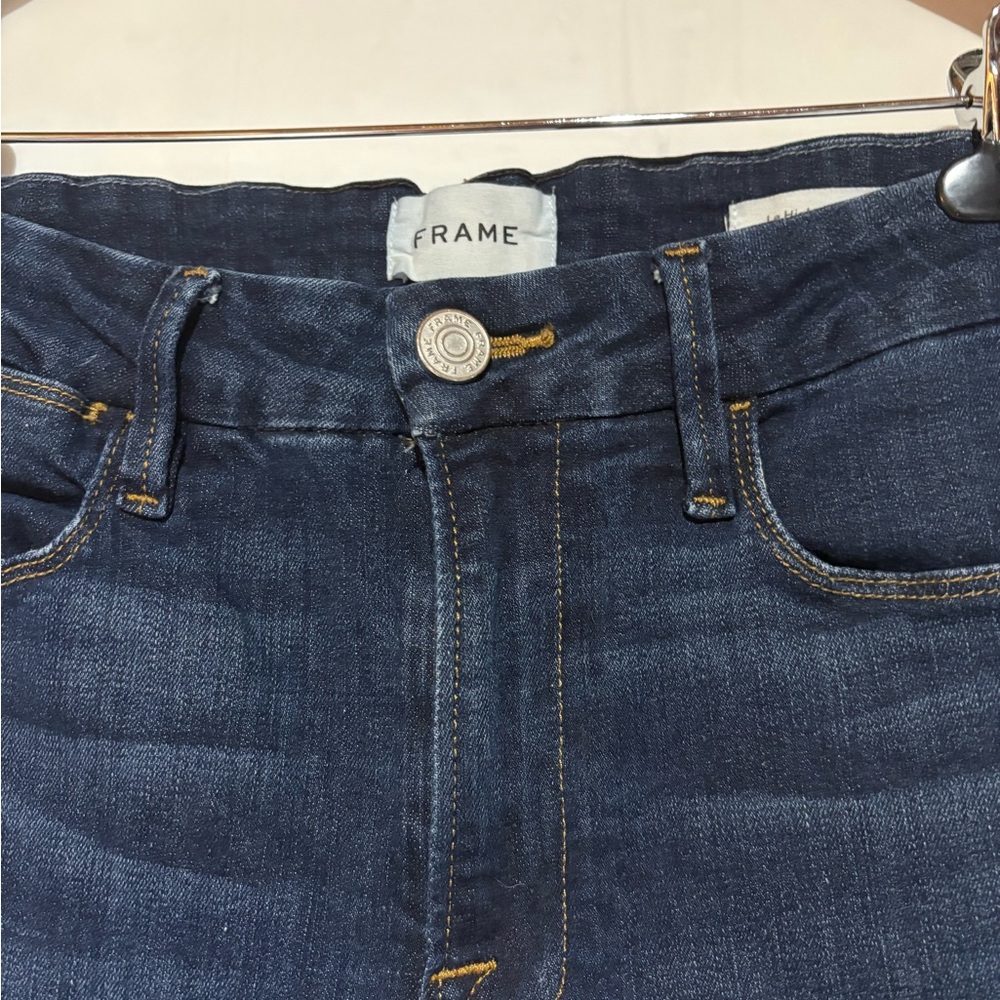 Frame Denim Women's Straight Leg Jeans - Dark Blue - Picture 4 of 10